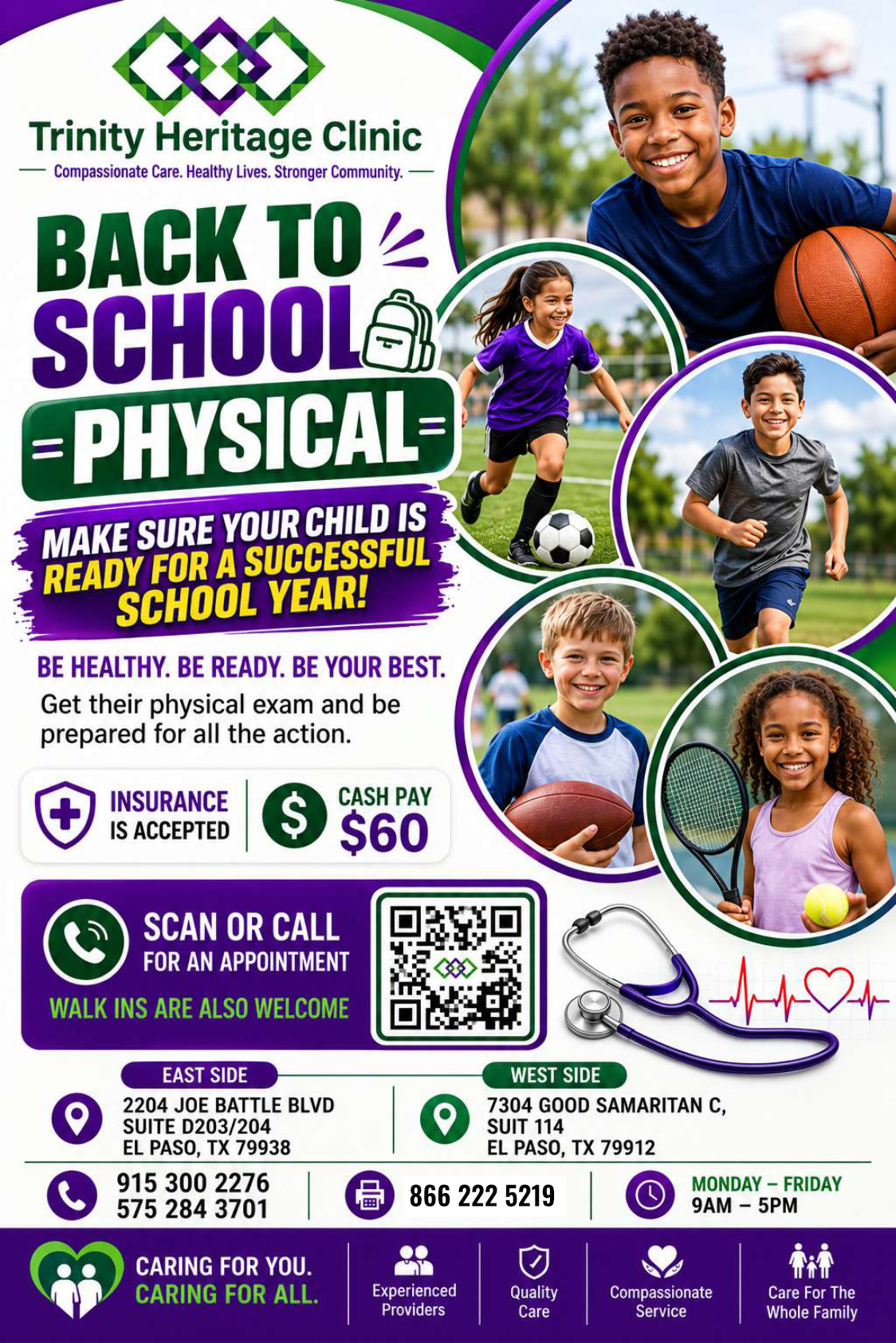 Back to School Physicals - $60 Cash Pay